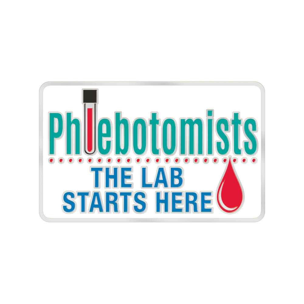 Phlebotomists: The Lab Starts Here Lapel Pin With Presentation Card