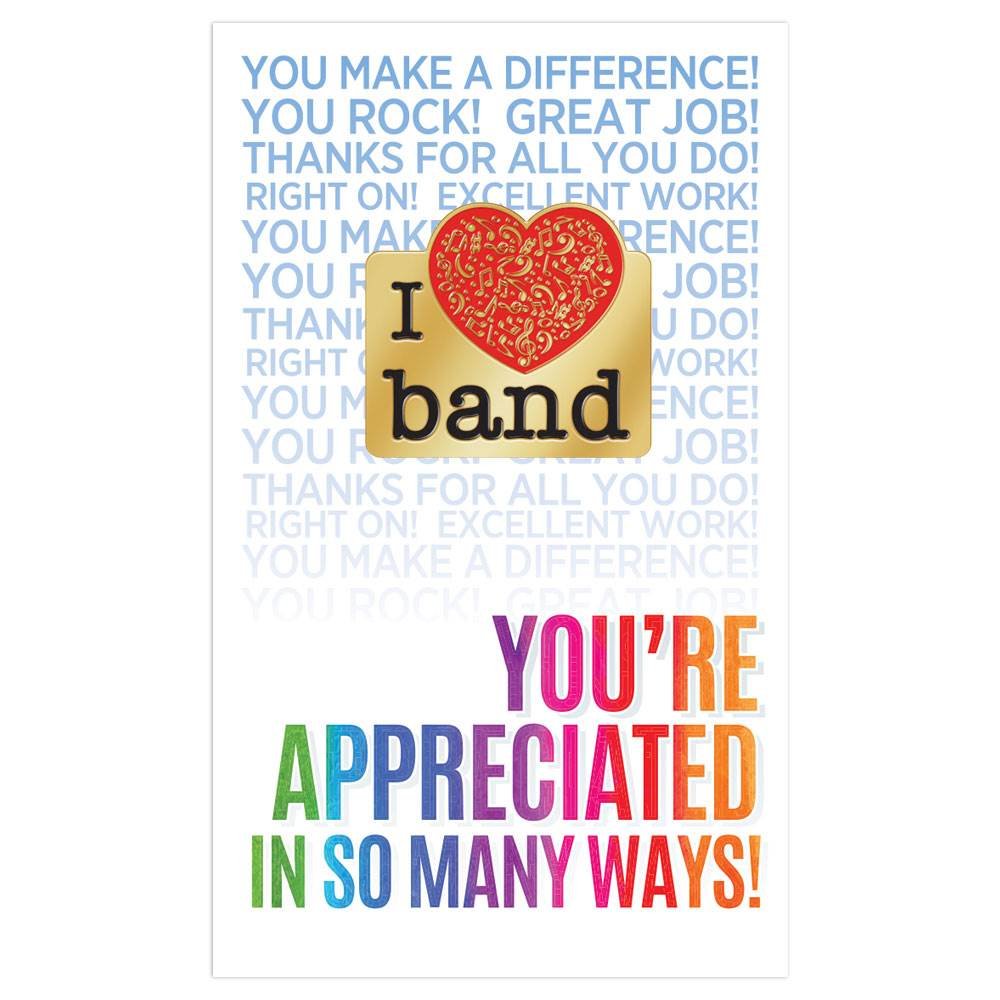 I Love Band Lapel Pin with Presentation Card