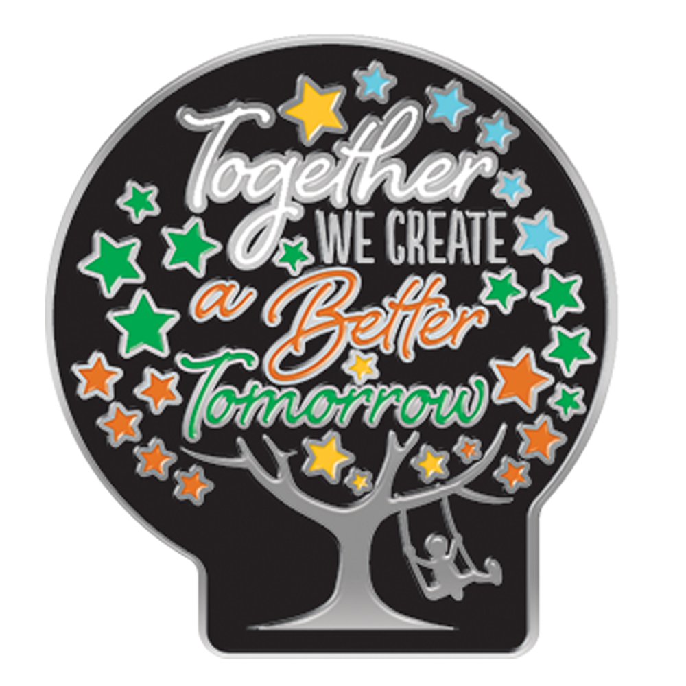 Together We Create A Better Tomorrow Lapel Pin with Presentation Card