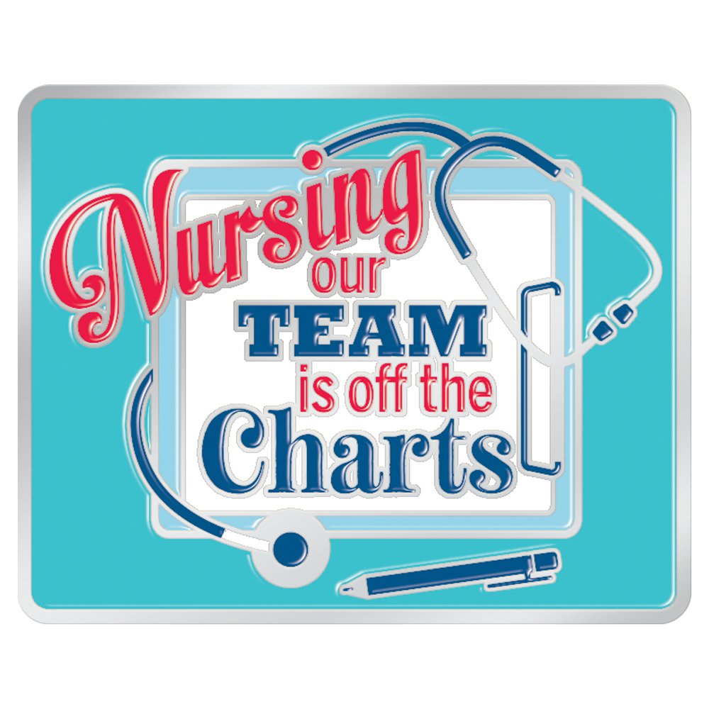 Nursing: Our Team Is Off the Charts Lapel Pin with Presentation Card