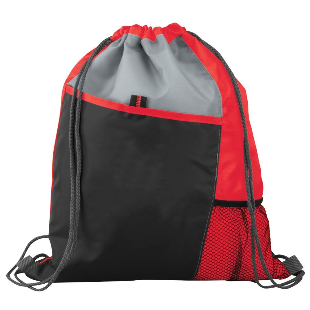 String Backpack Red Red Sport Drawstring Mesh Backpack | Positive Promotions