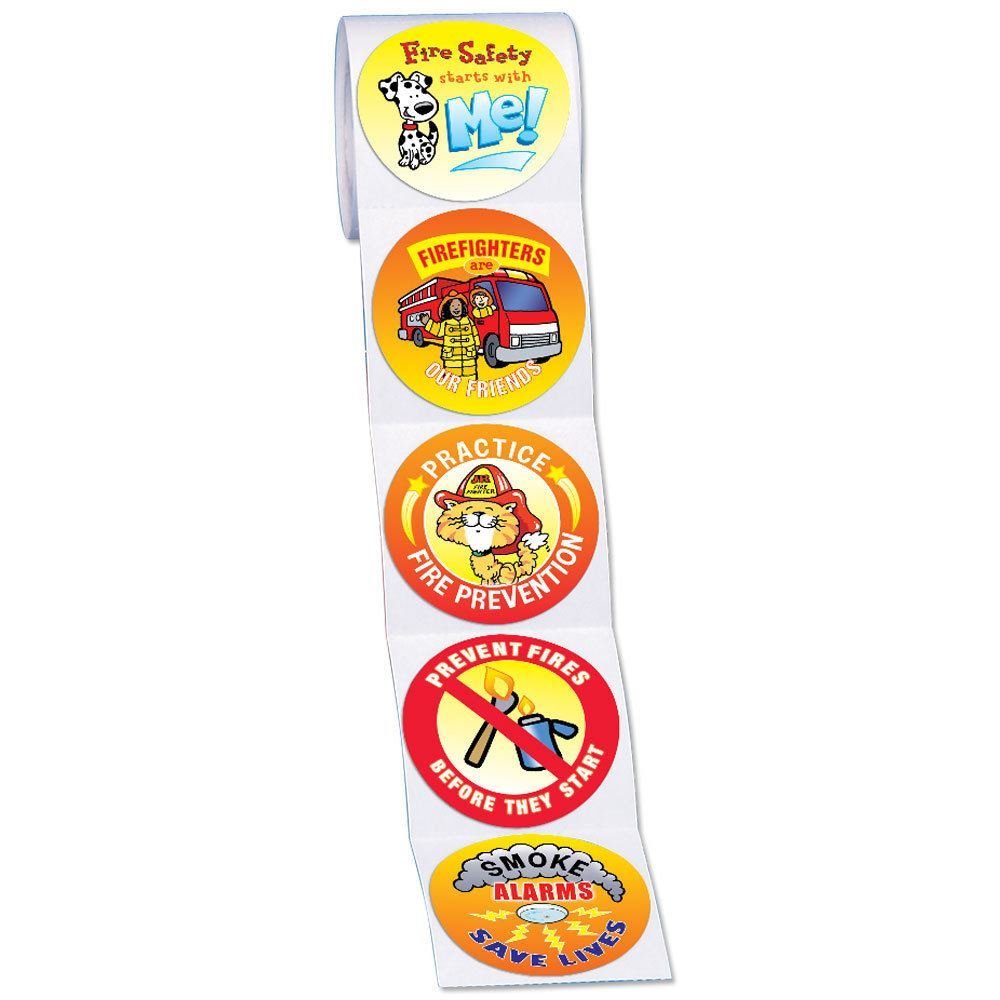 Fire Prevention 5-On-A-Roll Message Stickers | Positive Promotions
