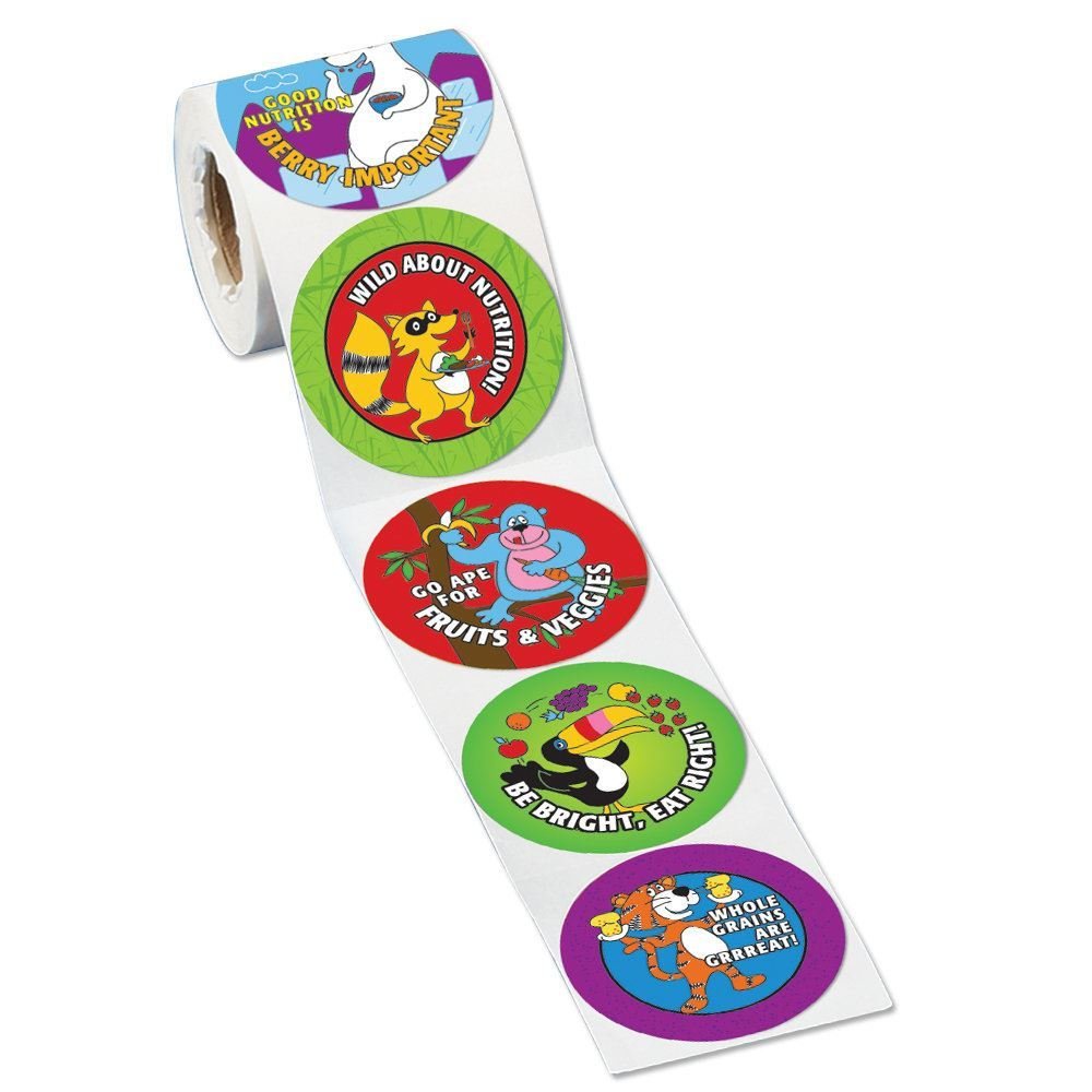 Wild About Nutrition 5-On-A-Roll Stickers
