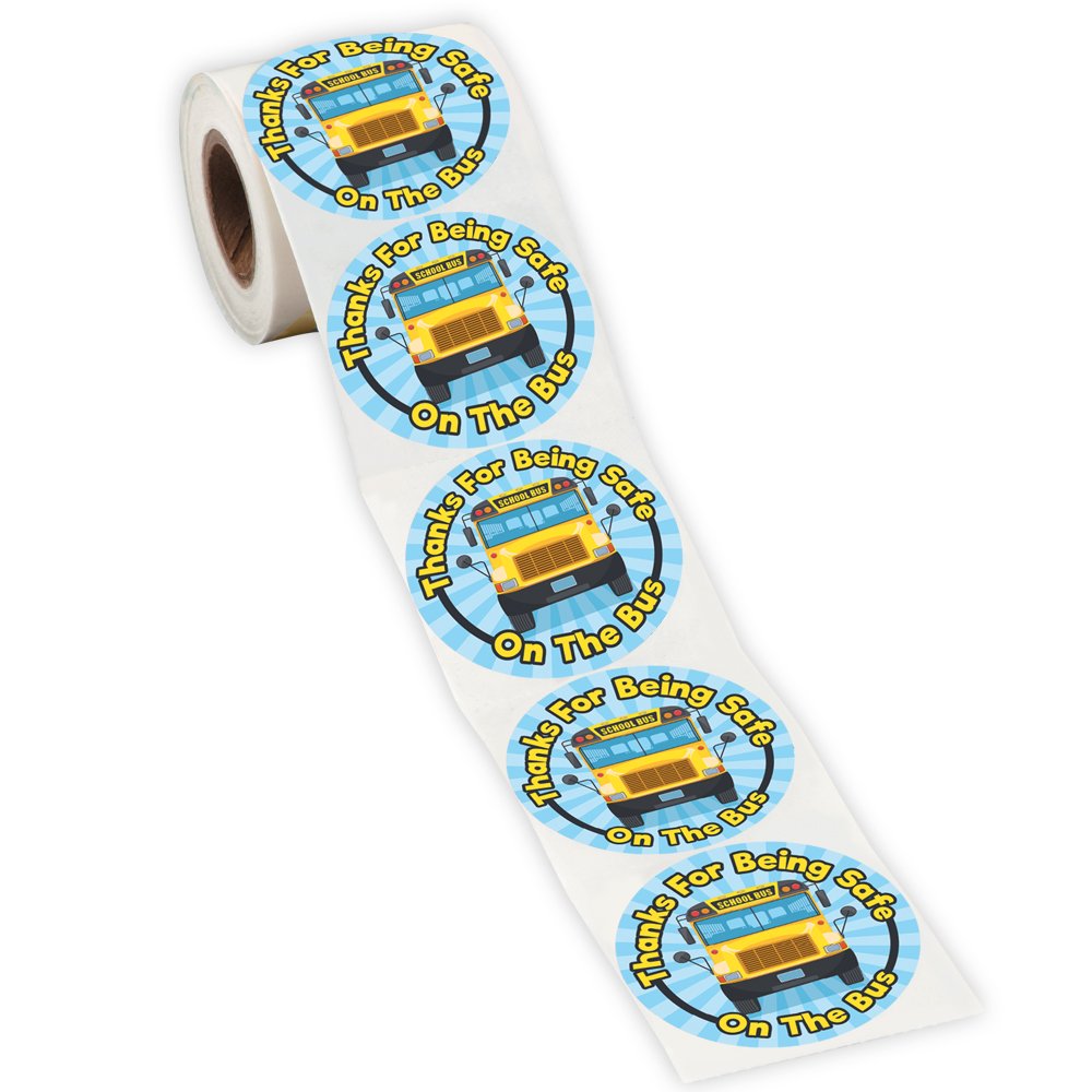 Thanks for Being Safe on the Bus Stickers-on-a-Roll - Roll of 200 ...