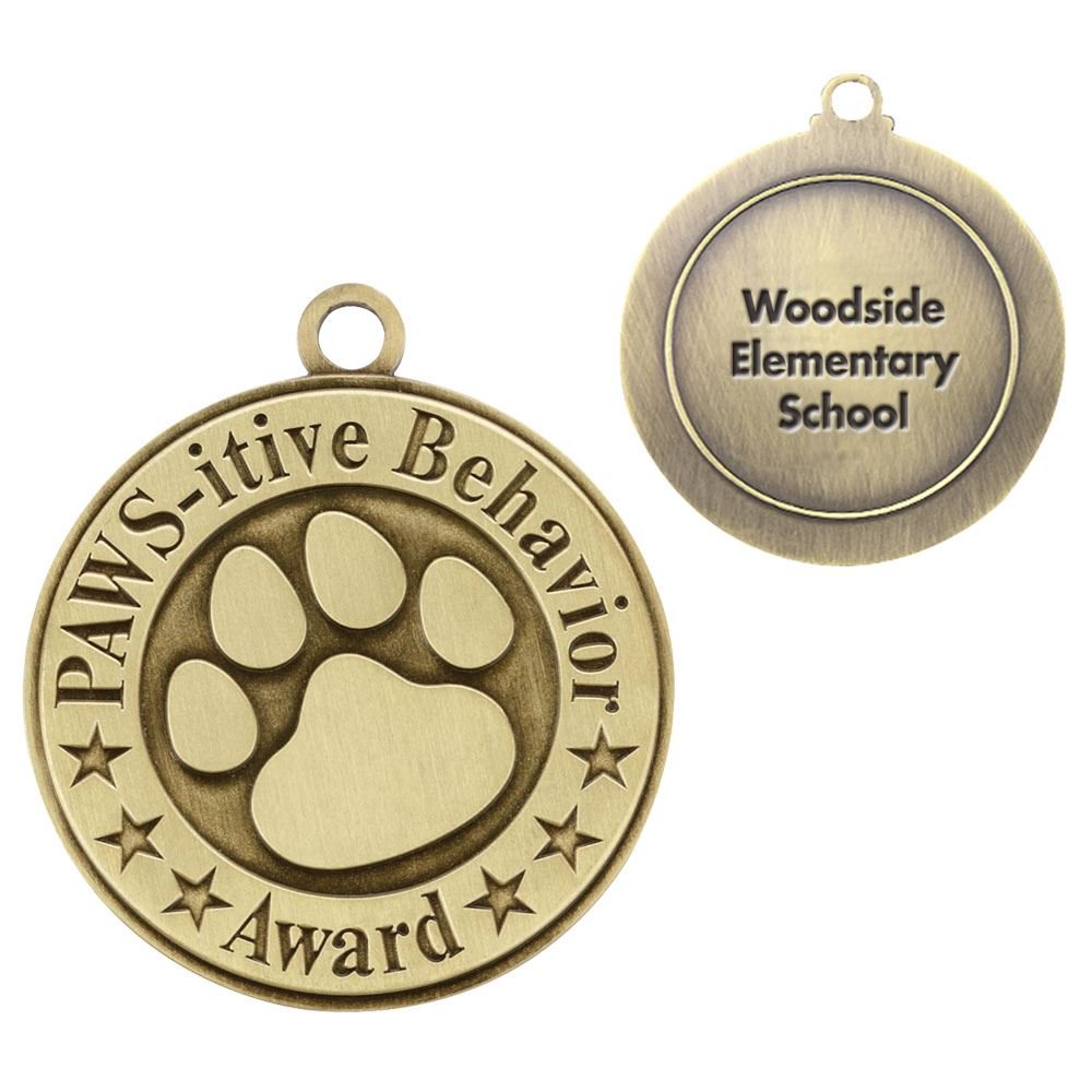 PAWS-itive Behavior Gold Academic Medallion - Personalization Available