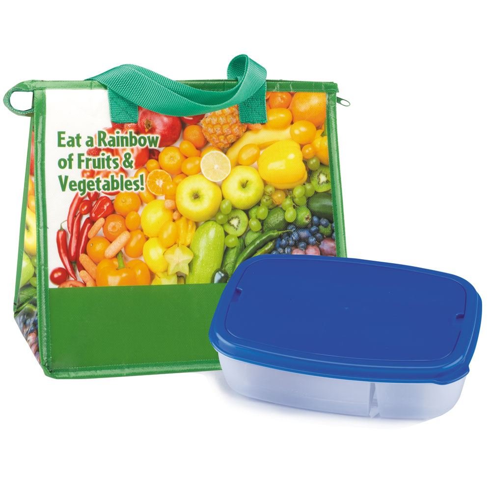 Eat A Rainbow Of Fruits And Vegetables! Lunch Bag & Food Container Combo
