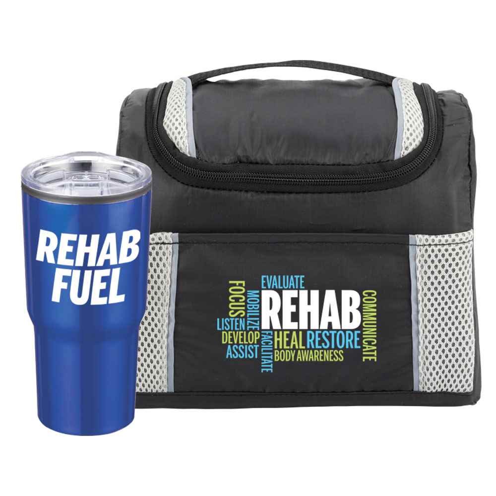Rehab Bayville Lunch/Cooler Bag & Timber Travel Tumbler Gift Set