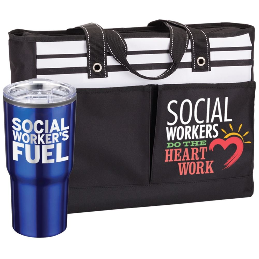 Social Workers Timber Tumbler & Traveler Tote Bag Gift Set
