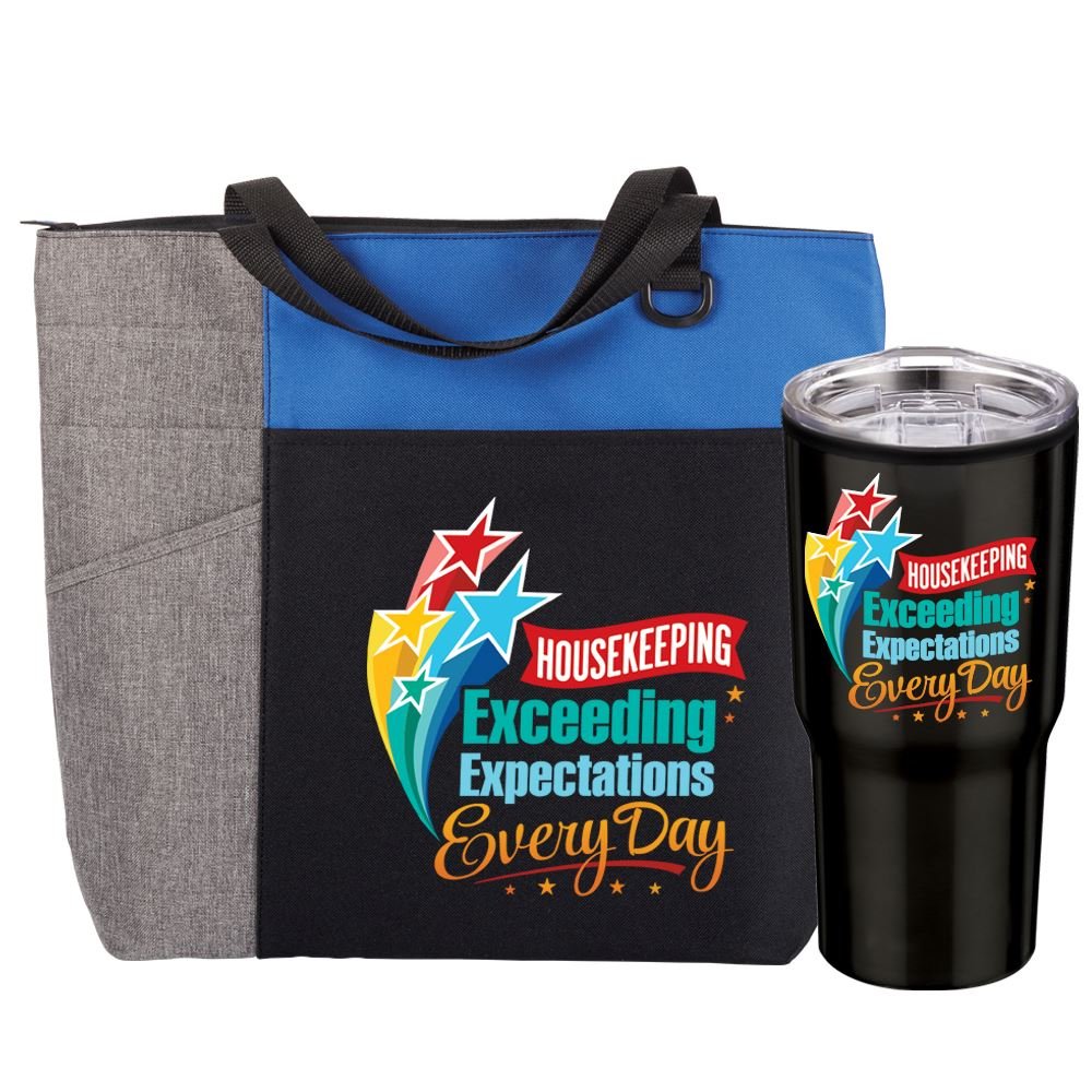 Housekeeping Exceeding Expectations Every Day Timber Tumbler & Ashland Tote Gift Set