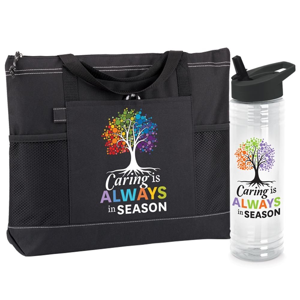 Caring Is Always In Season Moreno Tote Bag & Solara Water Bottle Gift Set