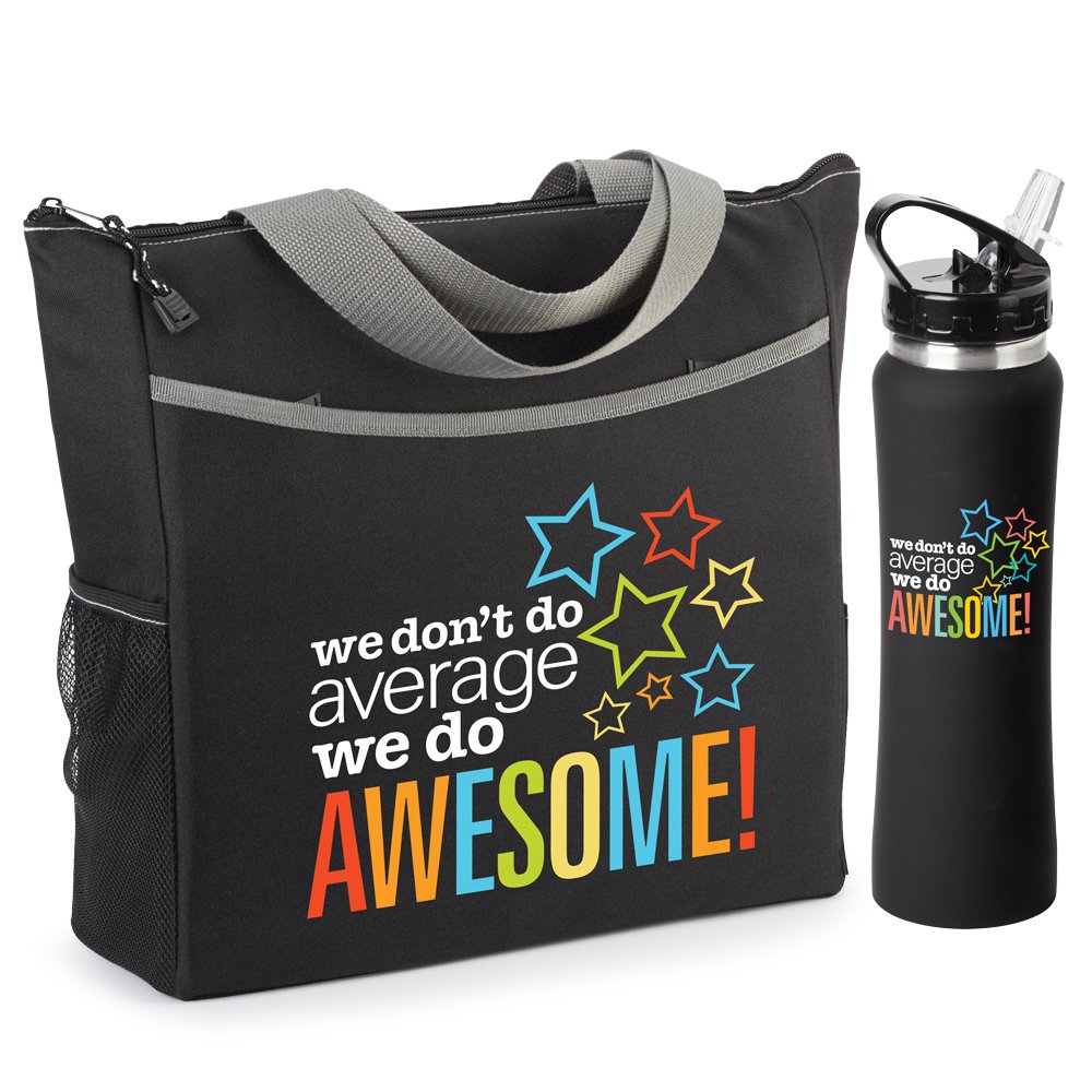 We Don't Do Average; We Do Awesome! Sydney Tote Bag & Lakewood Water Bottle 25-Oz. Gift Set