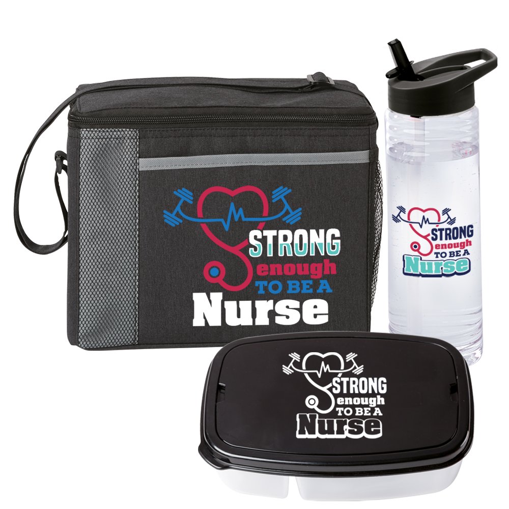 Strong Enough to Be a Nurse Lunch/Cooler Bag, Water Bottle, & Food