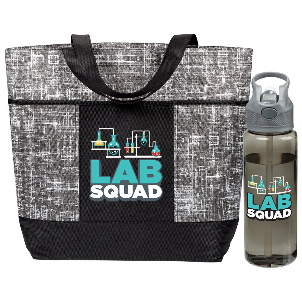 Lab Squad Wellness Water Bottle & Malibu Tote Gift Set