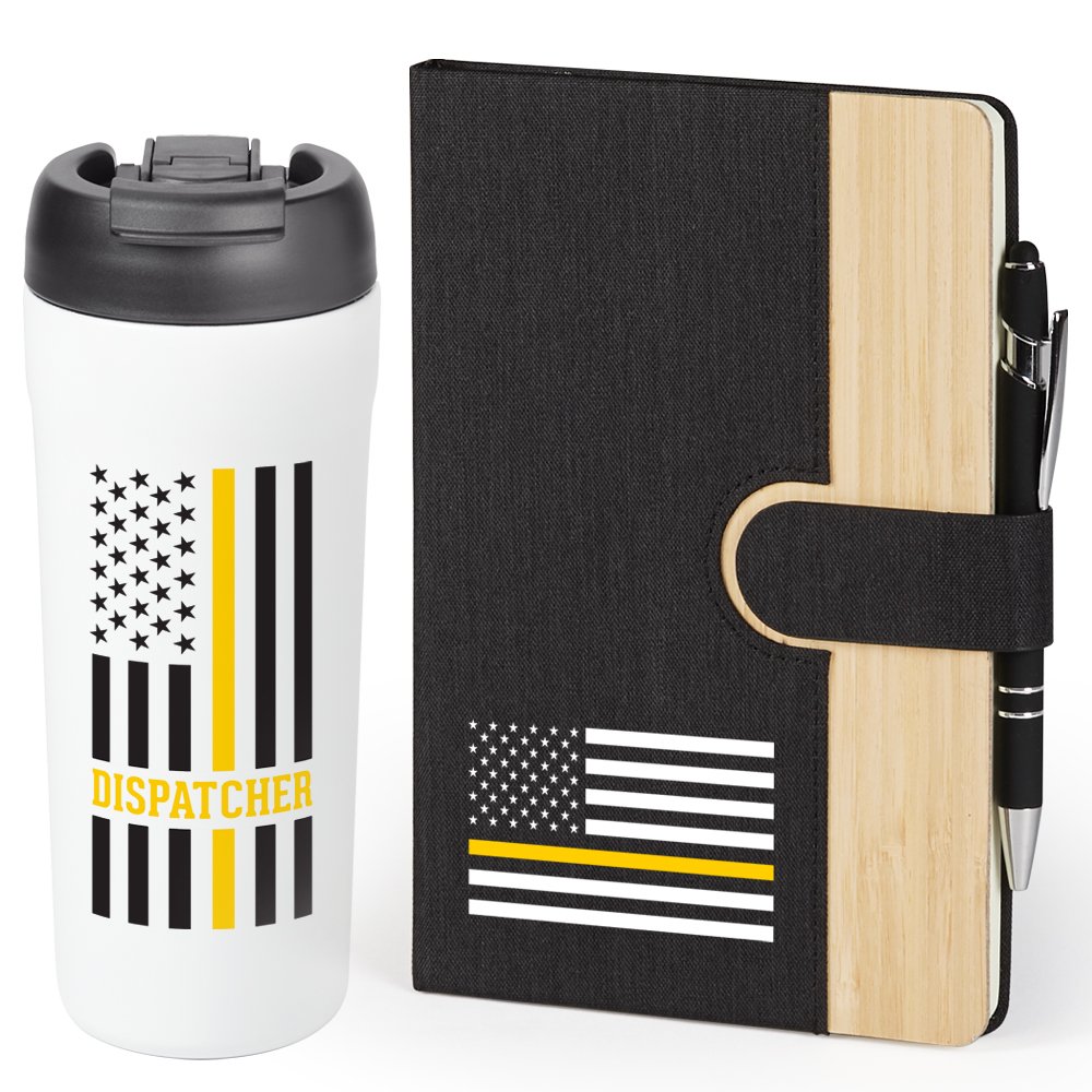 Thin Gold Line Stafford Bottle & Tumbler and Bamboo Journal & Stylus Pen Gift Set