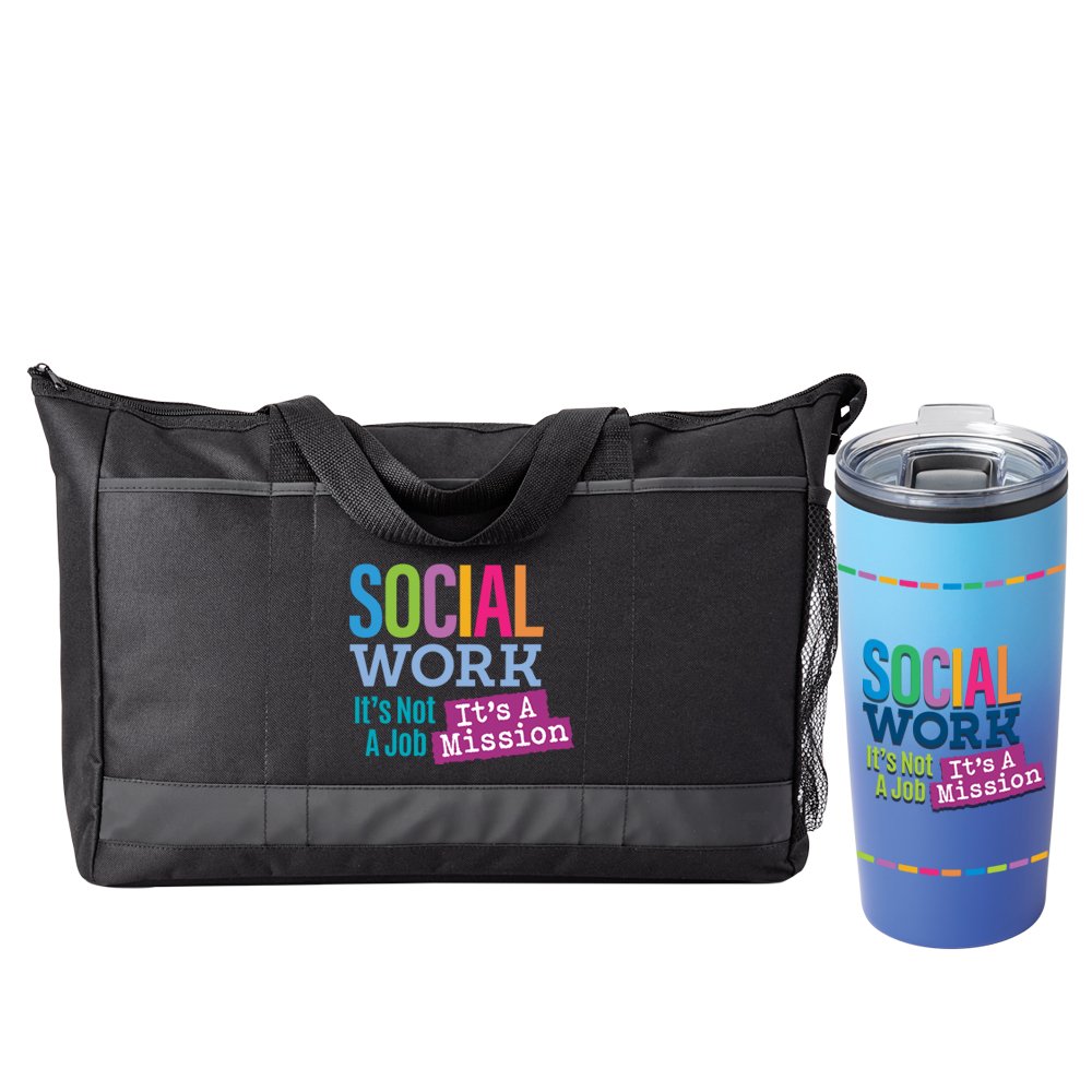 Social Work: It's Not a Job; It's a Mission Laptop Tote & Teton Tumbler Gift Set