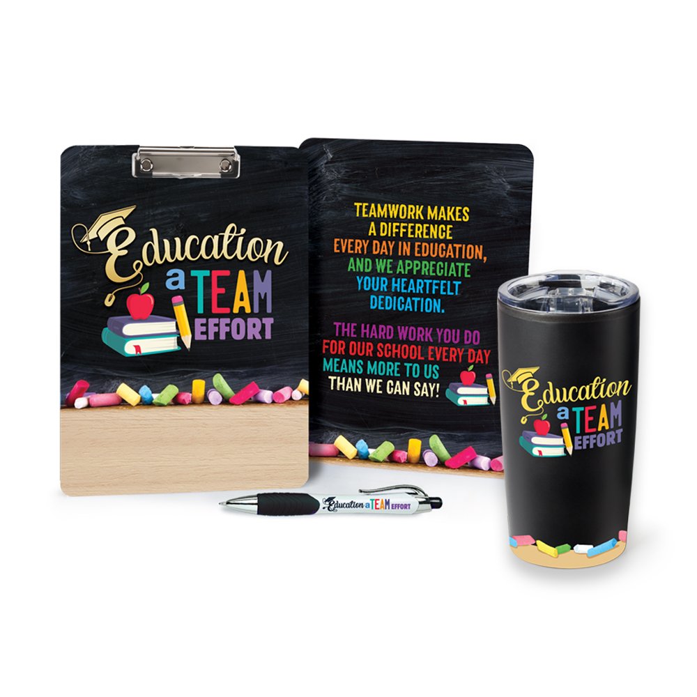 Education: A Team Effort Clipboard, Stylus Pen, & Tumbler Value Set