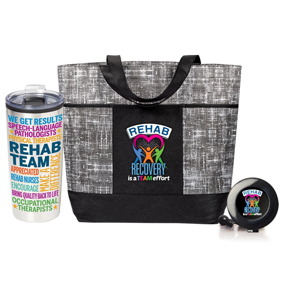 Rehab Team Teton Tumbler, Malibu Tote Bag, & Badge Holder Gift Set