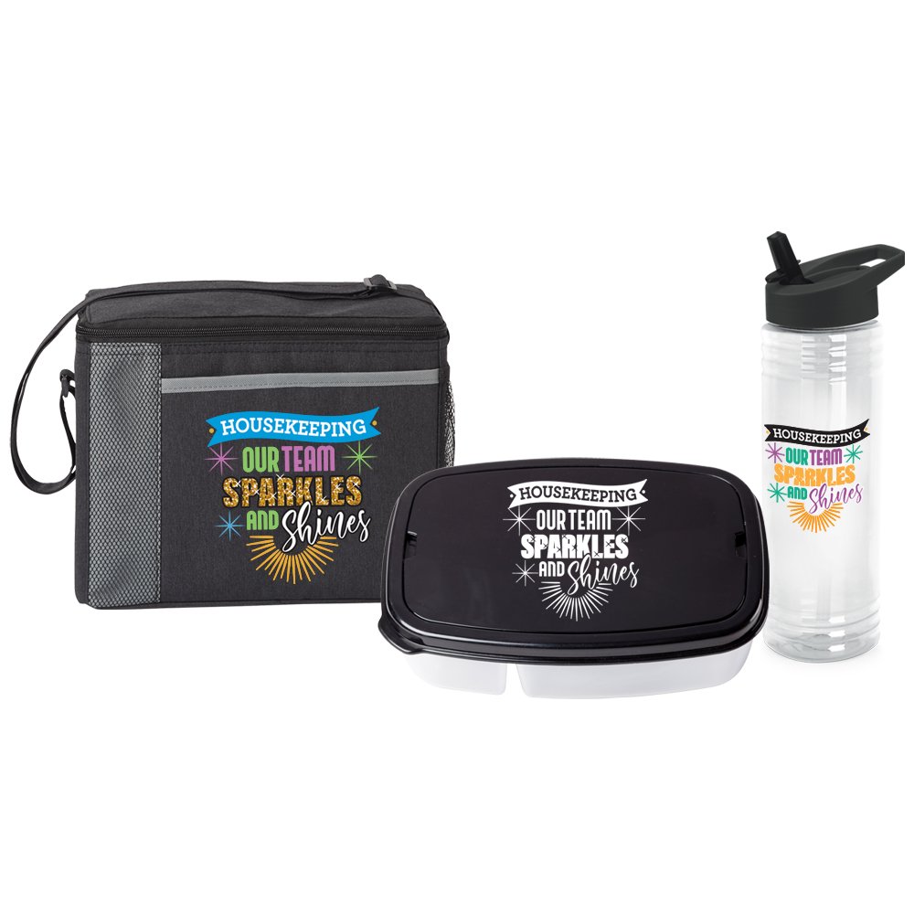 Housekeeping: Our Team Sparkles and Shines Lunch Cooler, Food Container, & Water Bottle Gift Set