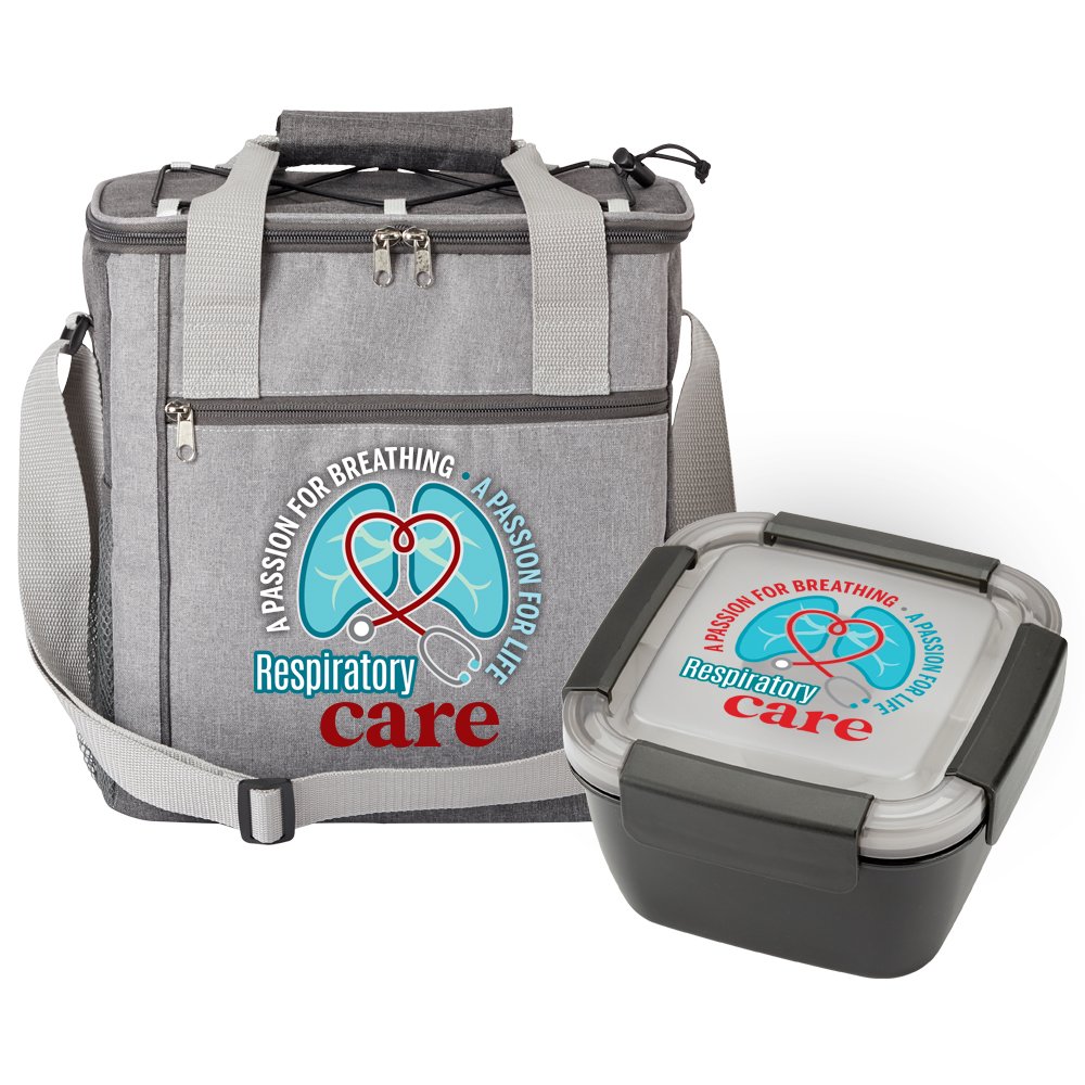 Respiratory Care: A Passion for Breathing, a Passion for Life Locking Food Container & Riley Lunch/Cooler Bag Gift Set