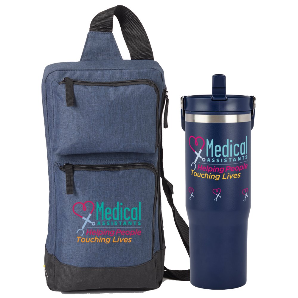 Medical Assistants: Helping People, Touching Lives Modesto Sling Bag & Coldflow Double-Wall Bottle 30 oz. Gift Set