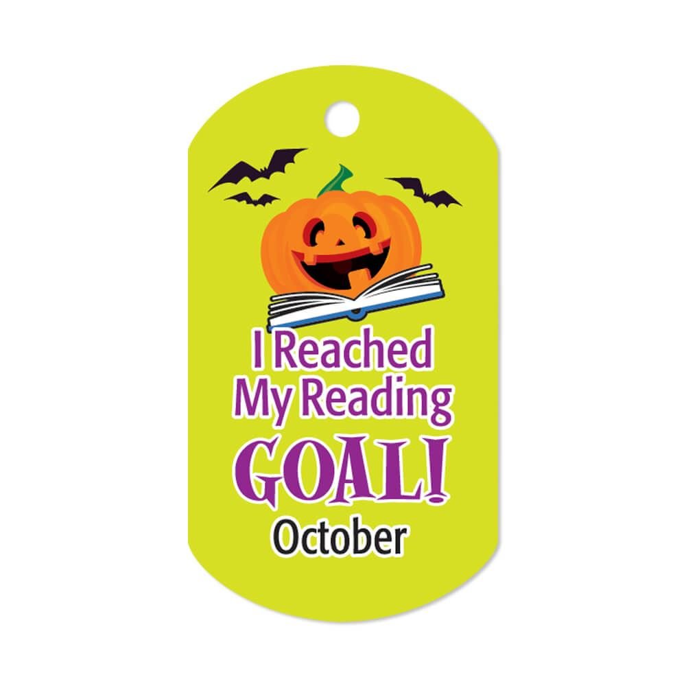 I Reached My Reading Goal October Award Tags With 24" Chains - Pack of 25