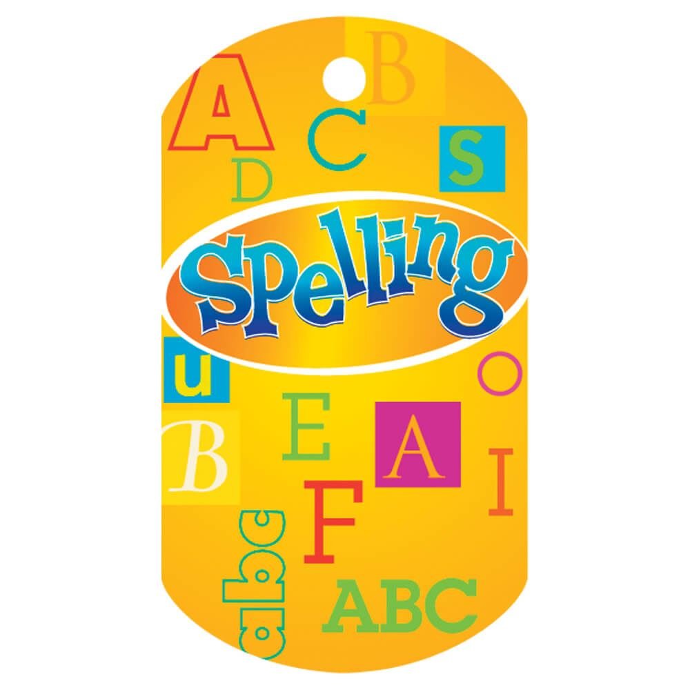 Spelling Laminated Award Tag With 24