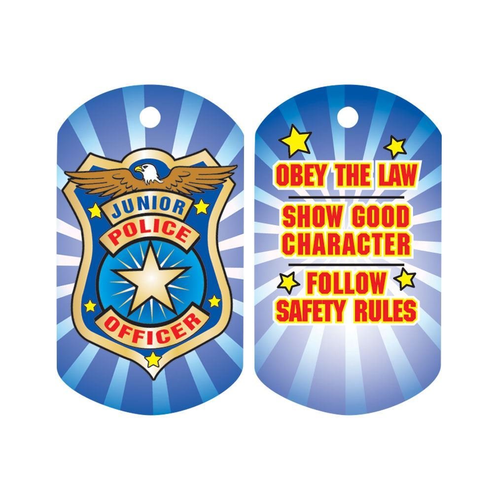 Junior Police Officer Laminated Tag with 24