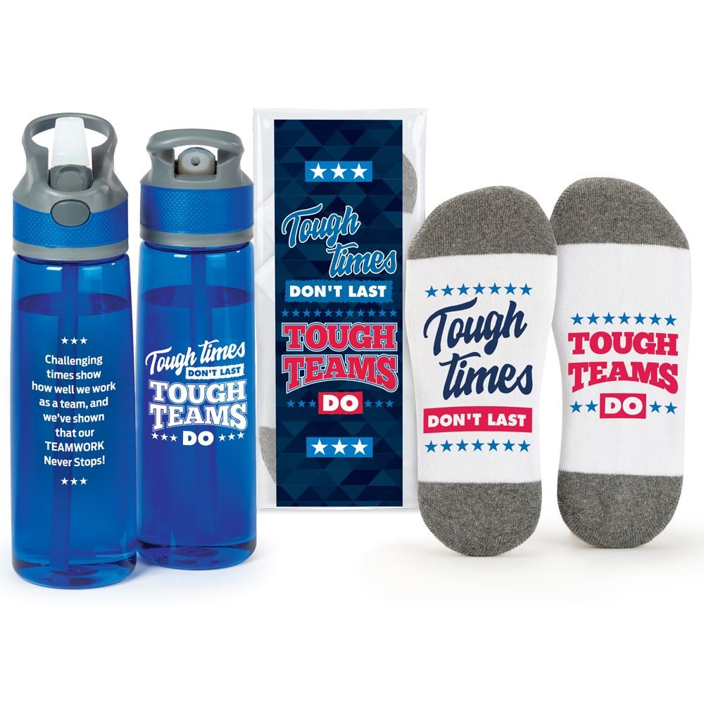 Tough Team Water Bottle & Ankle Socks Gift Set