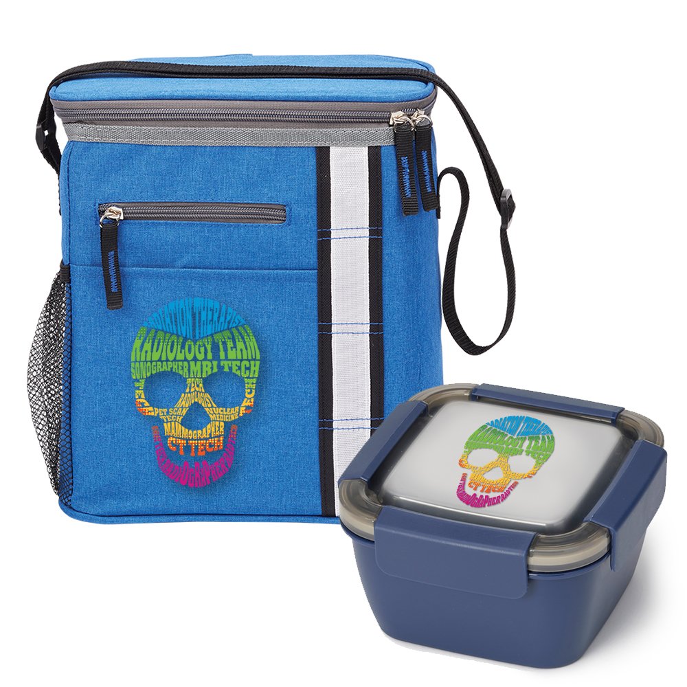 Radiology Team Skull Word Cloud Lunch Bag & Food Container Gift Set ...