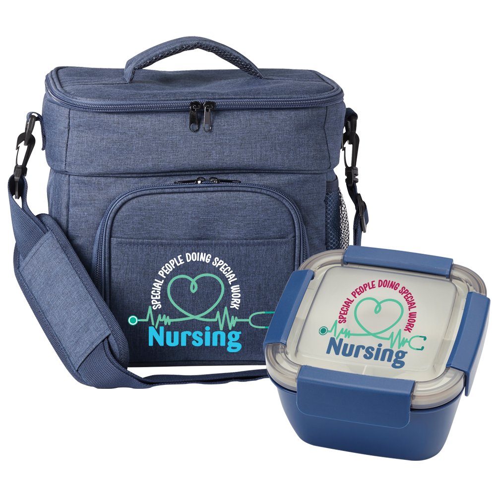 Nursing: Special People Doing Special Work Blue Lunch/Cooler Bag & Food Container Gift Set