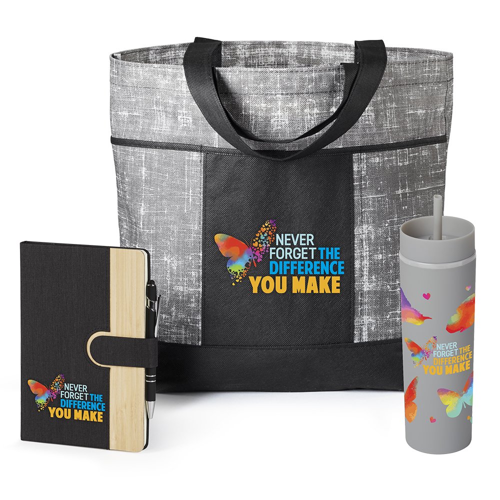 Never Forget the Difference You Make Tote, Journal & Stylus, & Tumbler Everyday Trio Gift Set