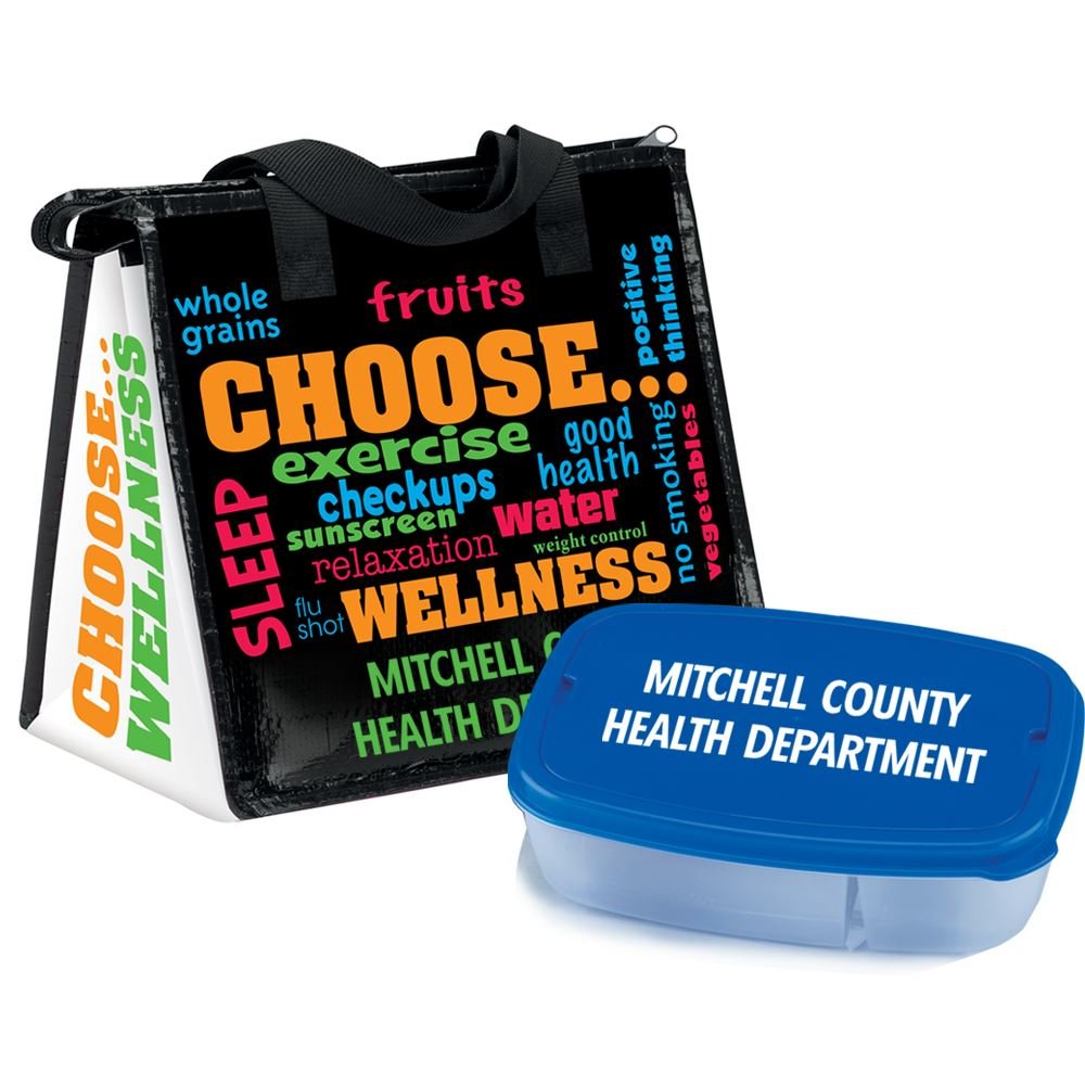 Choose Wellness Insulated Lunch Bag & 2-Section Food Container Gift Combo - Personalization Available