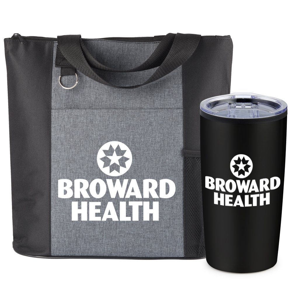 Black Camino Tote & Black Teton Tumbler Gift Set - One-Color Personalization Available
