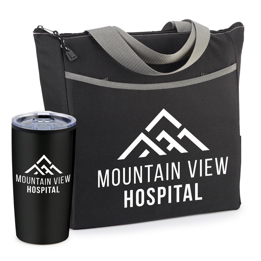 Black Tote & Tumbler Gift Set - Personalization Available