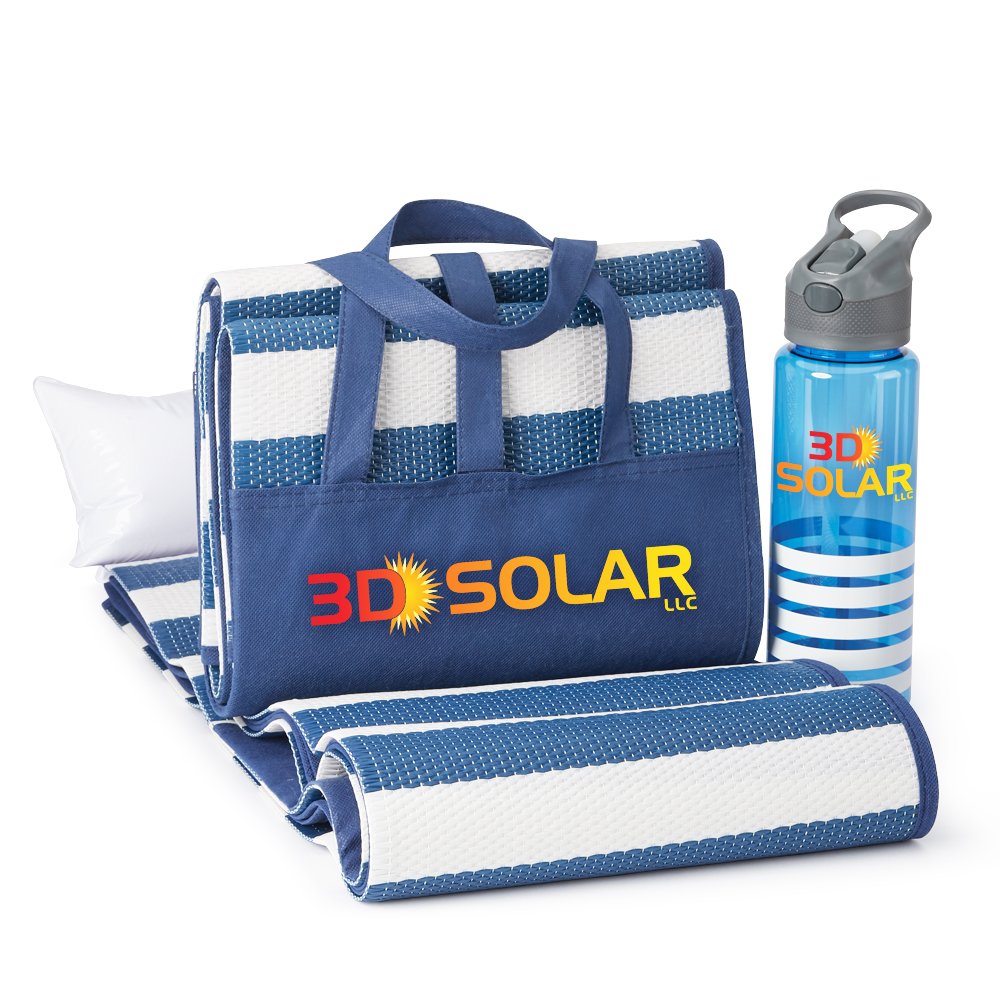 Nantucket Beach Mat & Wellness Water Bottle Combo - Personalization Available