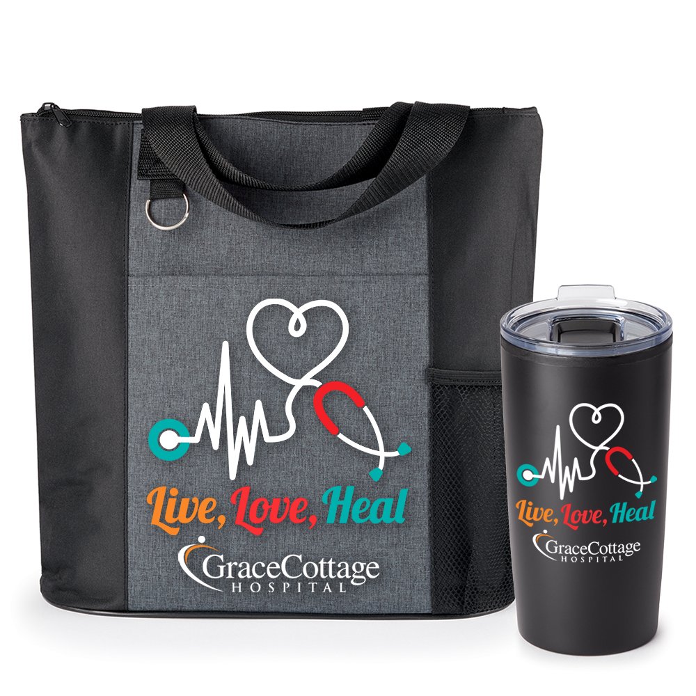 Live, Love, Heal Tote & Tumbler Gift Set - Personalization Available