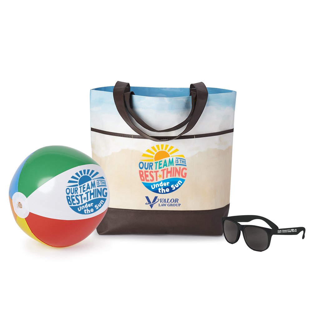 Summertime Is a Ball Tote Gift Set - One-Color Personalization Available