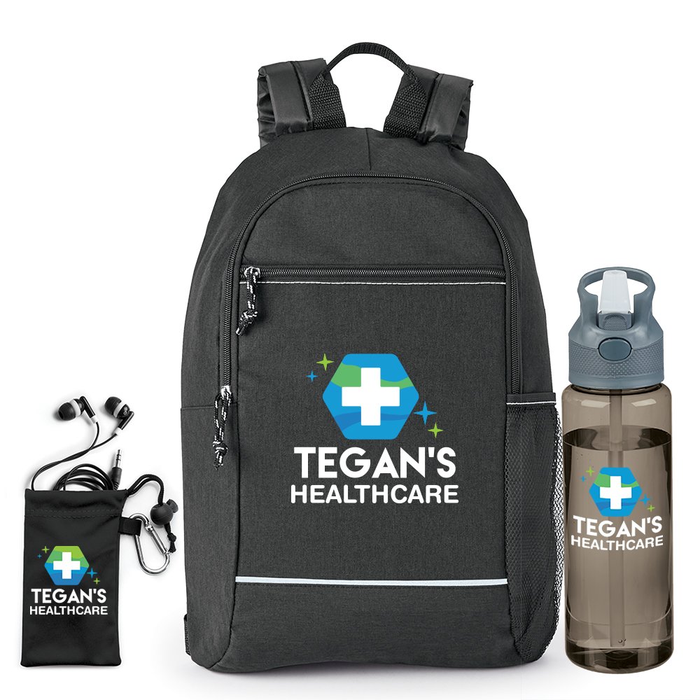 Heathered Black/Smoke/Black 3-Piece Fitness Kit - Personalization Available