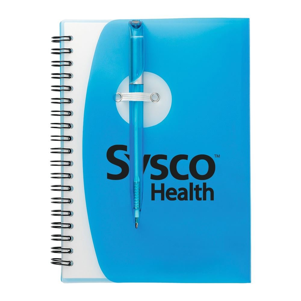 Sun Spiral Notebook With Matching Ballpoint Pen & Exterior Pen Loop - Personalization Available