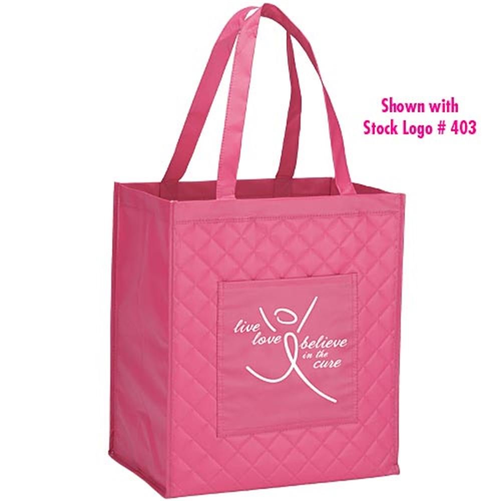 Quilted Laminated Soho Shopper Tote Bag - Personalization Available