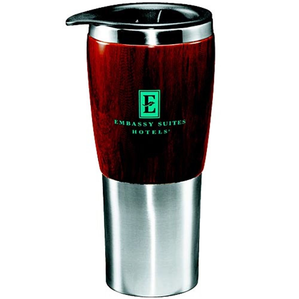 Stainless Steel Tumbler With Wood Veneer Finish 16-oz. - Personalization Available