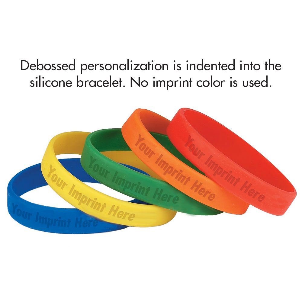 Debossed Custom Youth Silicone Bracelet - Personalization Available