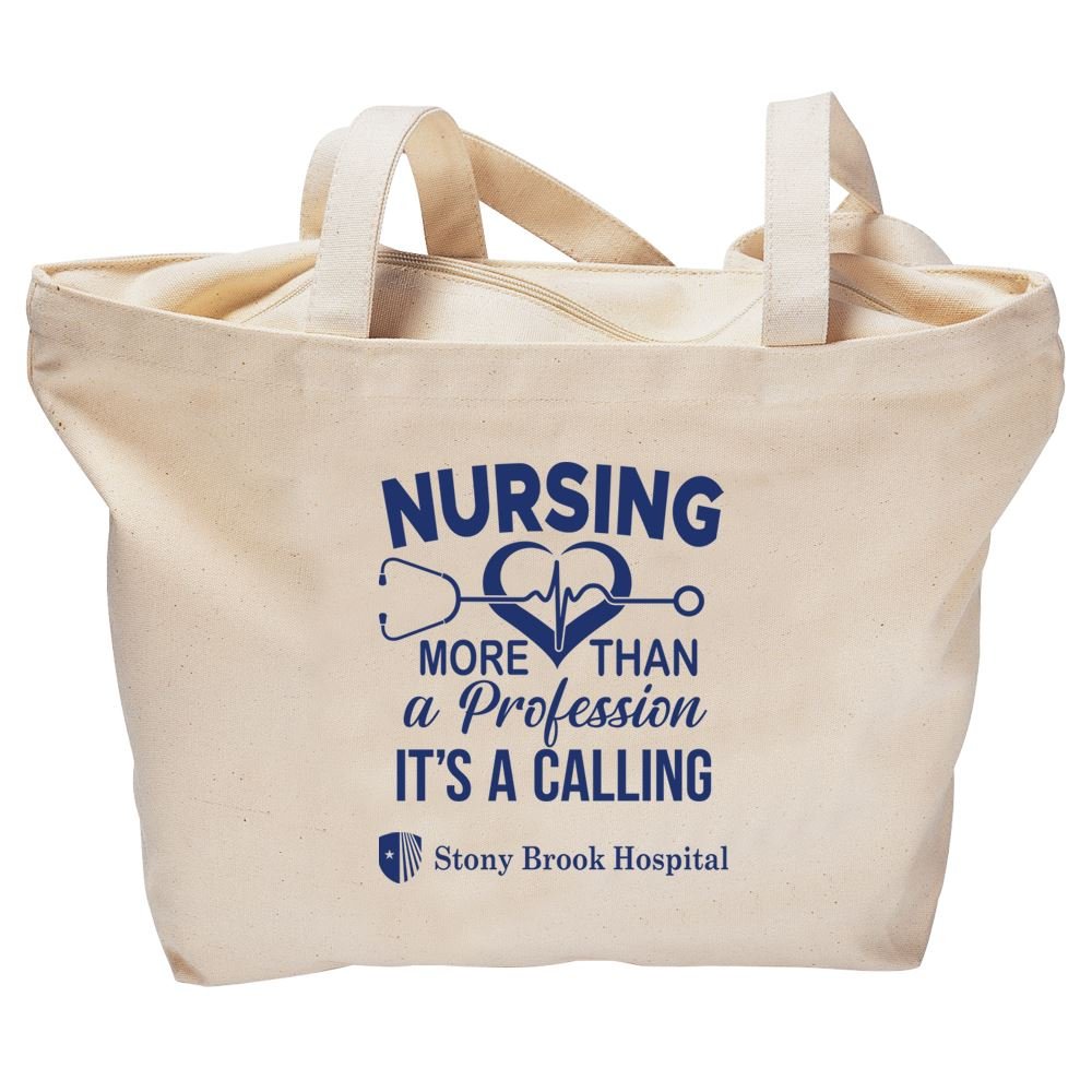 Zippered Cotton Canvas Tote Bag - Personalization Available