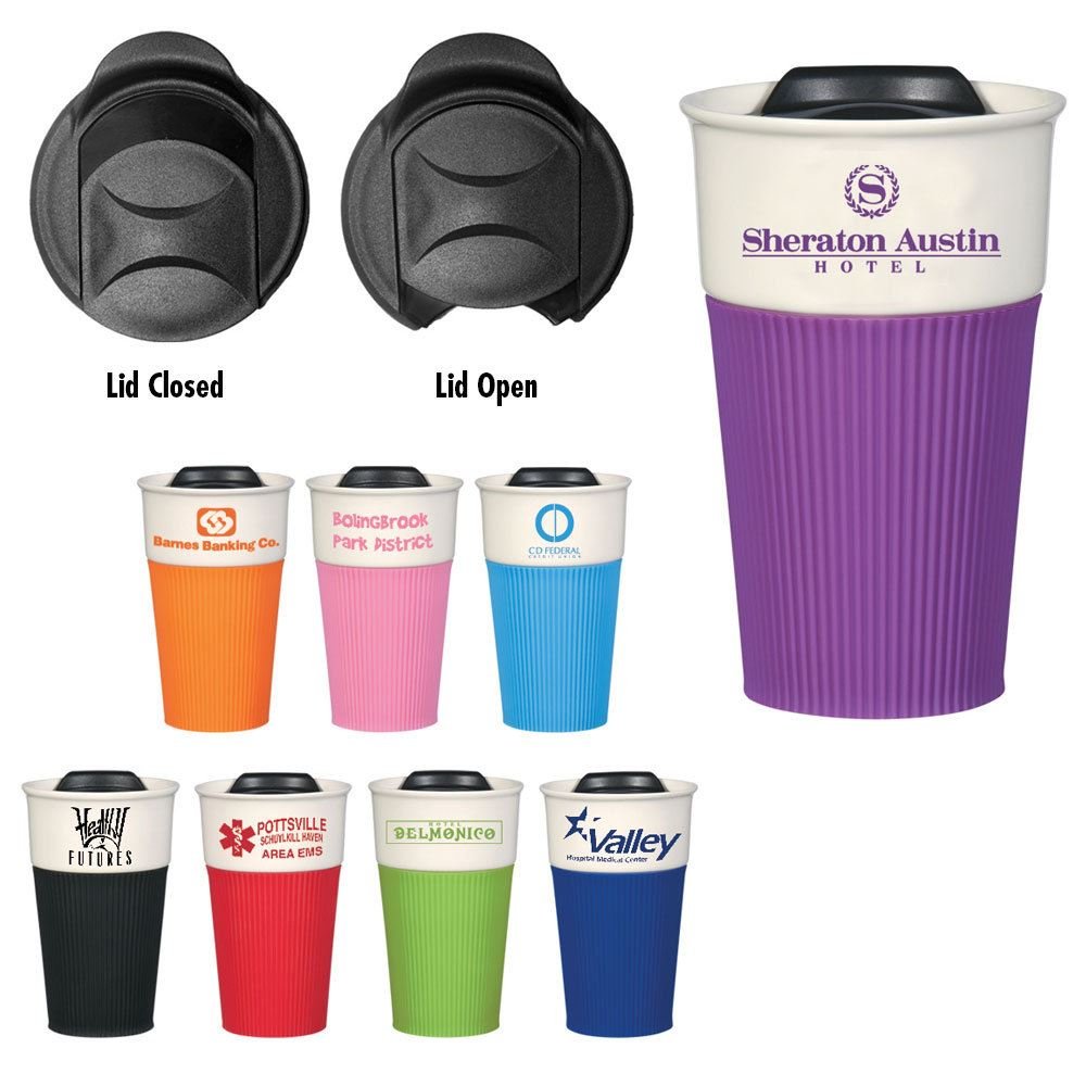 Ceramic Tumbler With Silicone Grip - Personalization Available
