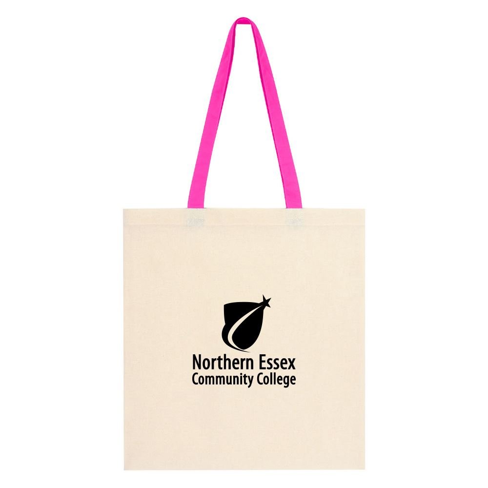 Breast Cancer Awareness Pink Handle Cotton Canvas Totebag - Personalization Available