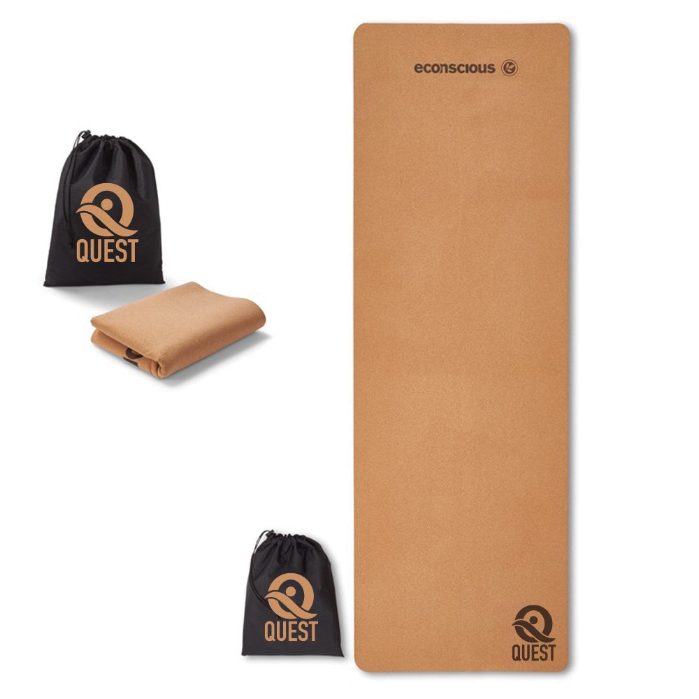 Econscious Cork Mat and rPET Yoga Bag - Personalization Available