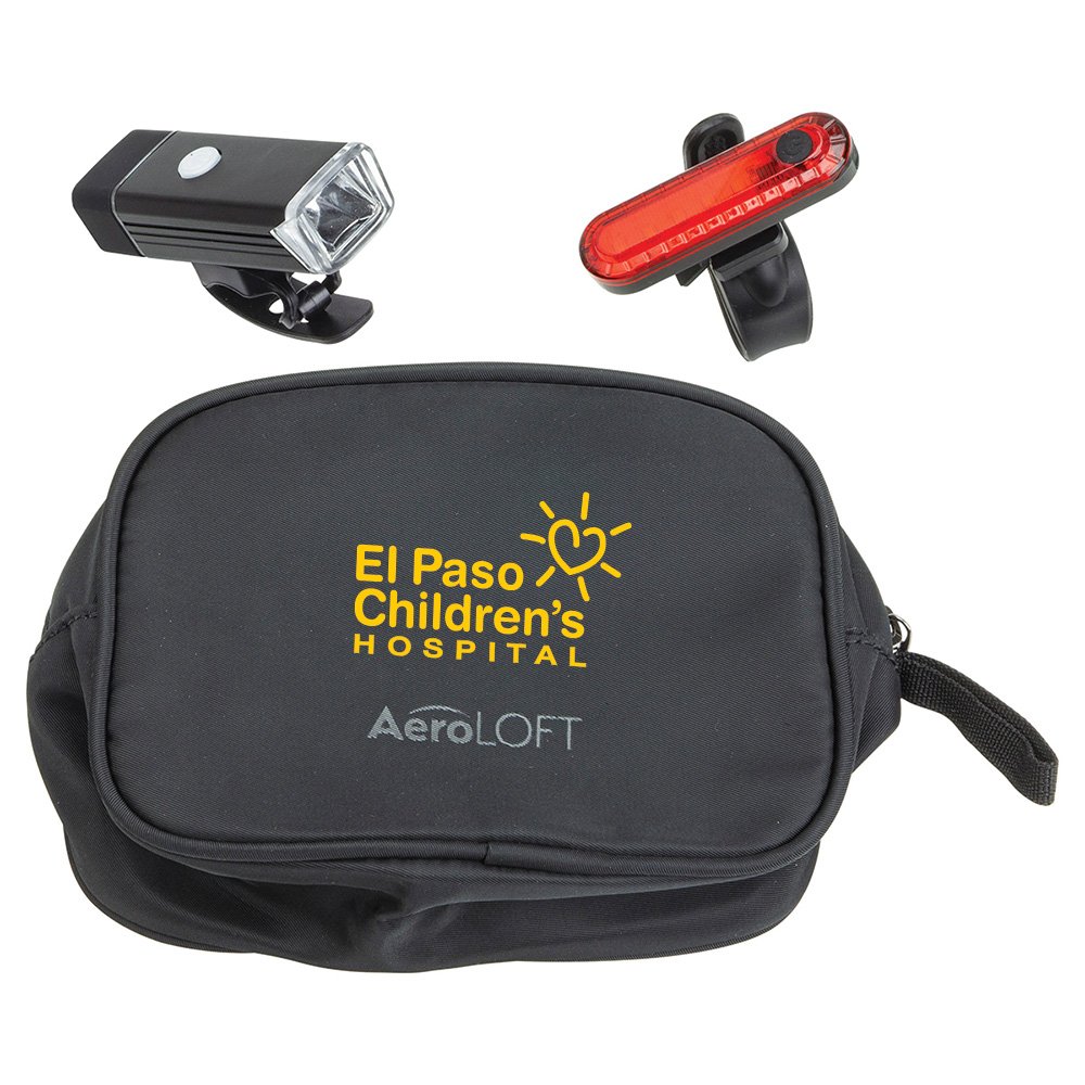 Rechargeable Bike Light Gift Set in Pouch - Personalization Available