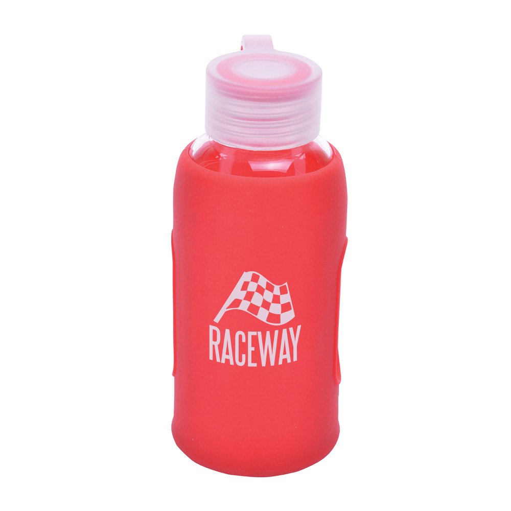 Borosilicate Glass Bottle-12 Oz. with Silicone Sleeve - Personalization Available