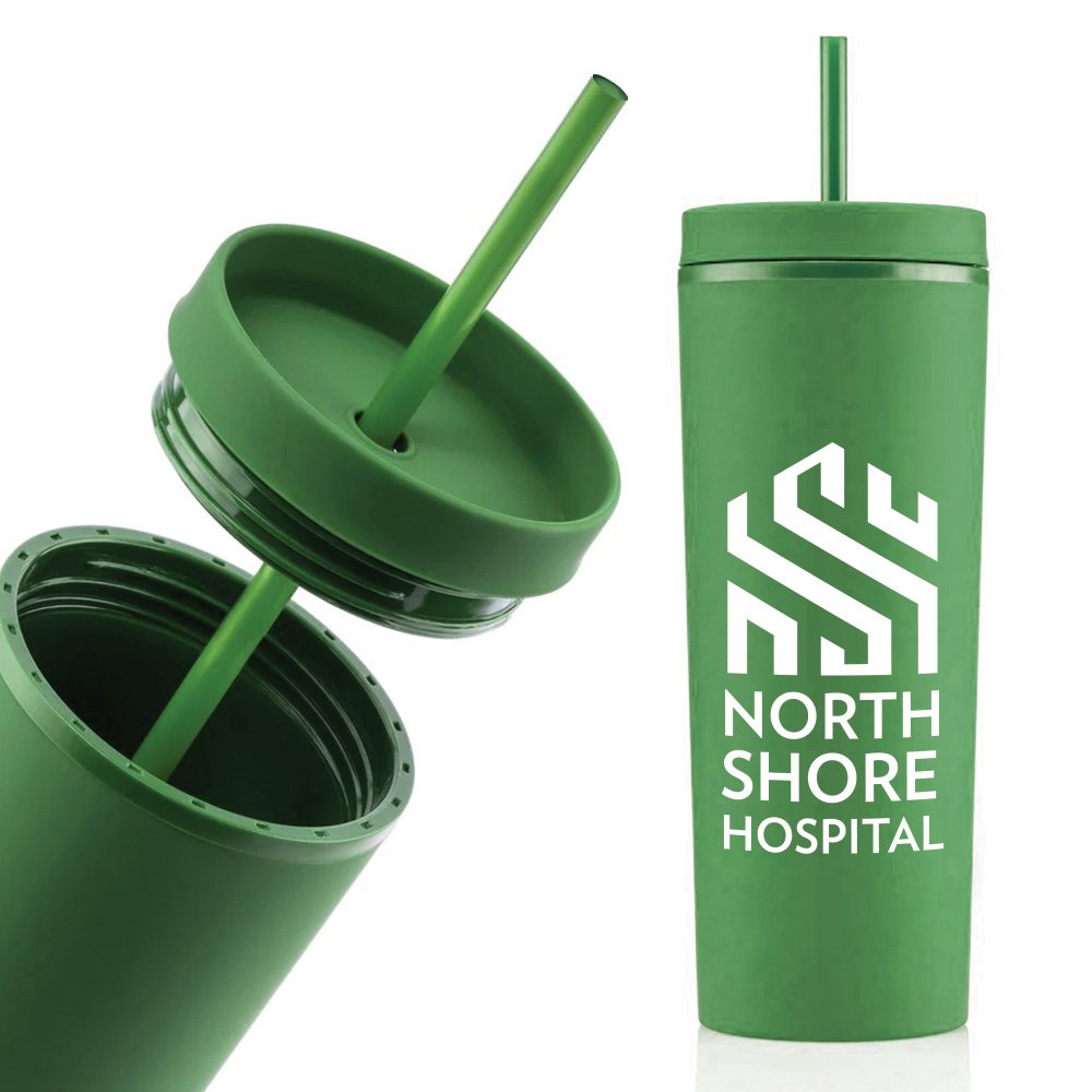 Sleek Matte Tumbler with Straw 18Oz. Personalization Available