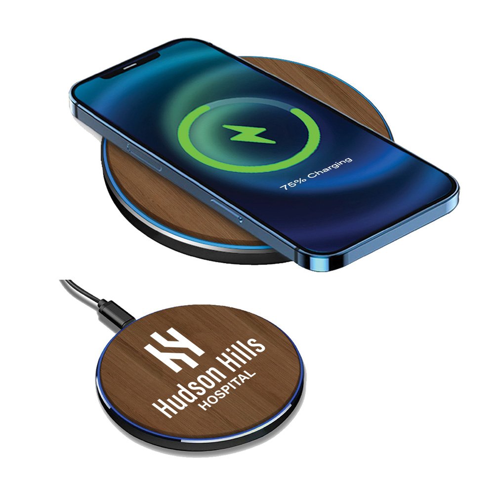 Walnut QiCertified Charging Pad 15W Personalization Available